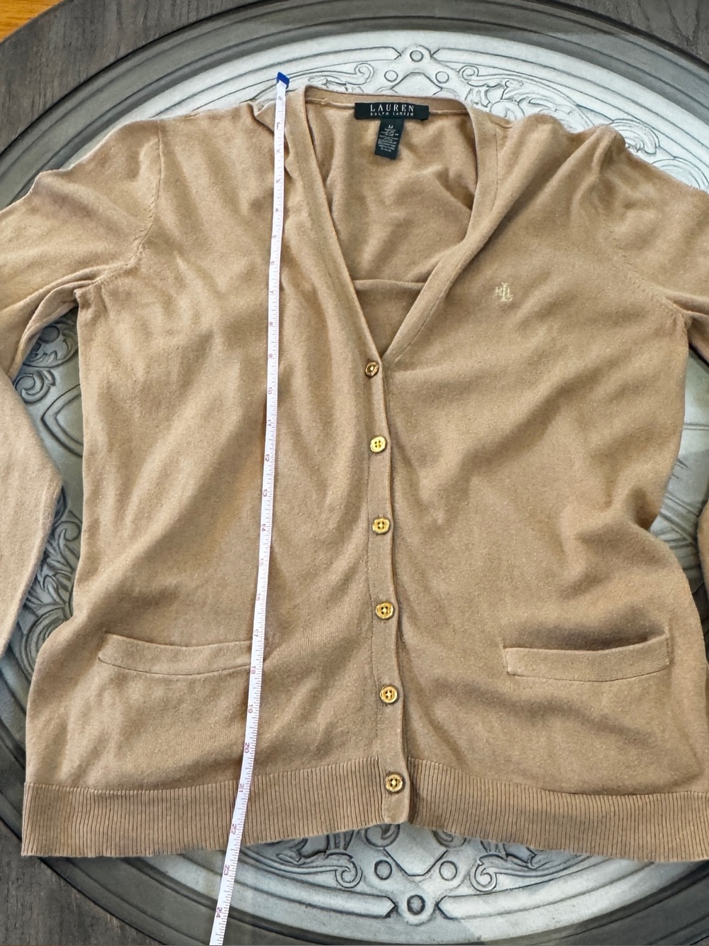 Lauren Ralph Lauren Cotton V-Neck Cardigan – Size M